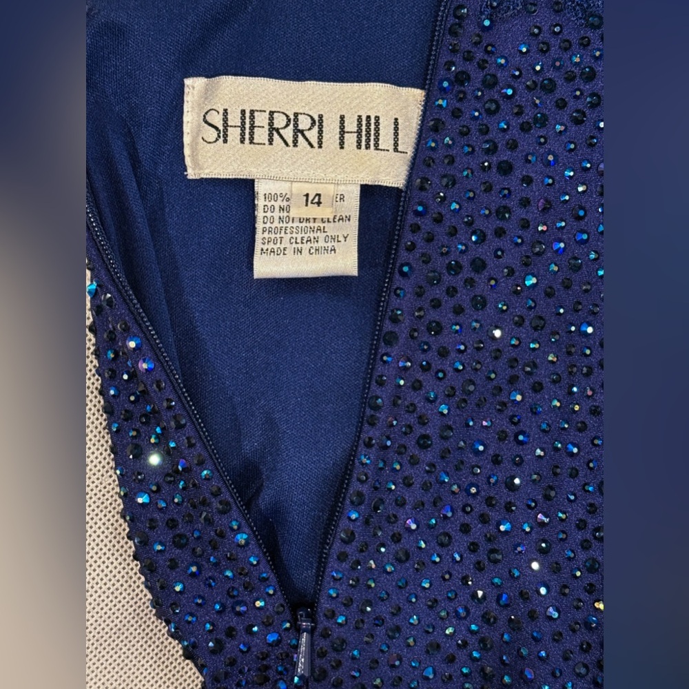 Sherri Hill Navy Blue Prom Dress - Picture 7 of 7